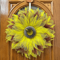 Image 1 of Yellow and Burgundy Sunflower Wreath