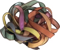Image 1 of 1PC. TURNING LEAVES 42" hand dyed wrist wrap bracelet silk ribbon/by COLOR KISSED SILK