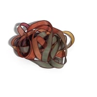 Image 2 of 1PC. TURNING LEAVES 42" hand dyed wrist wrap bracelet silk ribbon/by COLOR KISSED SILK