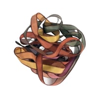 Image 4 of 1PC. TURNING LEAVES 42" hand dyed wrist wrap bracelet silk ribbon/by COLOR KISSED SILK