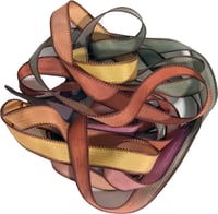 Image 5 of 1PC. TURNING LEAVES 42" hand dyed wrist wrap bracelet silk ribbon/by COLOR KISSED SILK