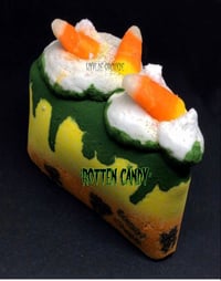 Image 1 of Rotten Candy  Bath Bomb Cake Slice Handmade Vegan Halloween Horror Spooky