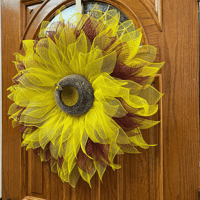 Image 2 of Yellow and Burgundy Sunflower Wreath