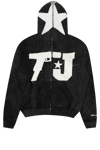 TJ LOGO BLACK FULL ZIP UP HOODIE