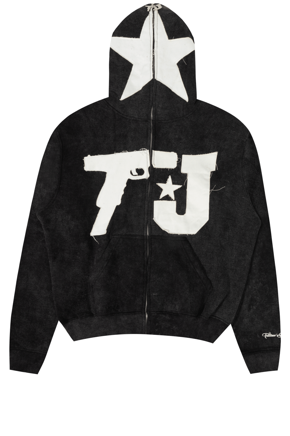 TJ LOGO BLACK FULL ZIP UP HOODIE 