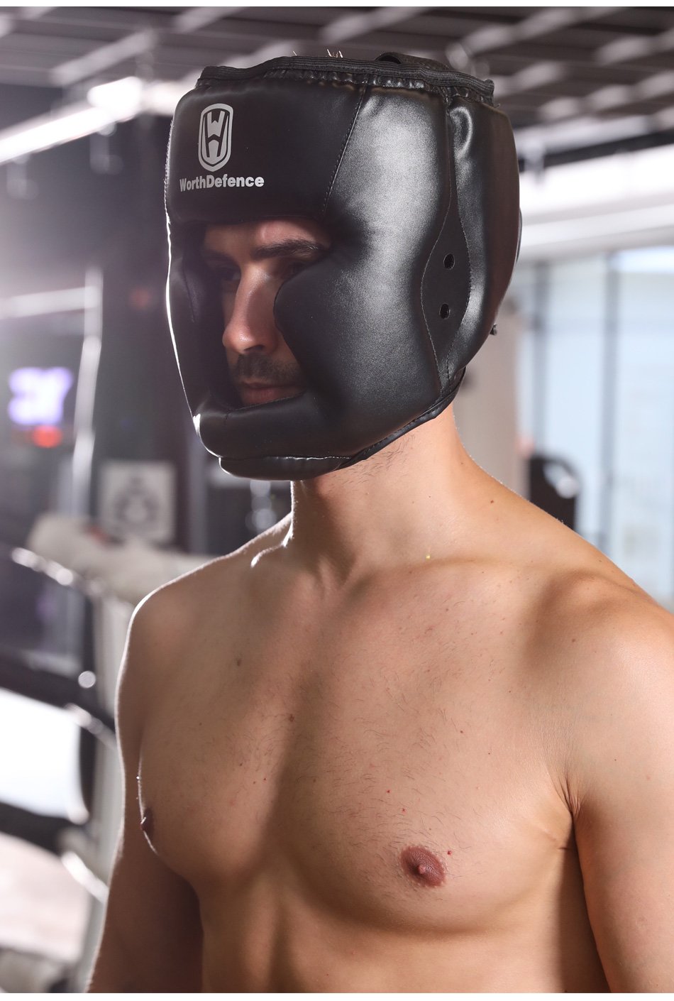 WOSWEIR Kick Boxing Helmet PU Karate Muay Thai Guantes De Boxeo Free Fight MMA Sanda Men and women