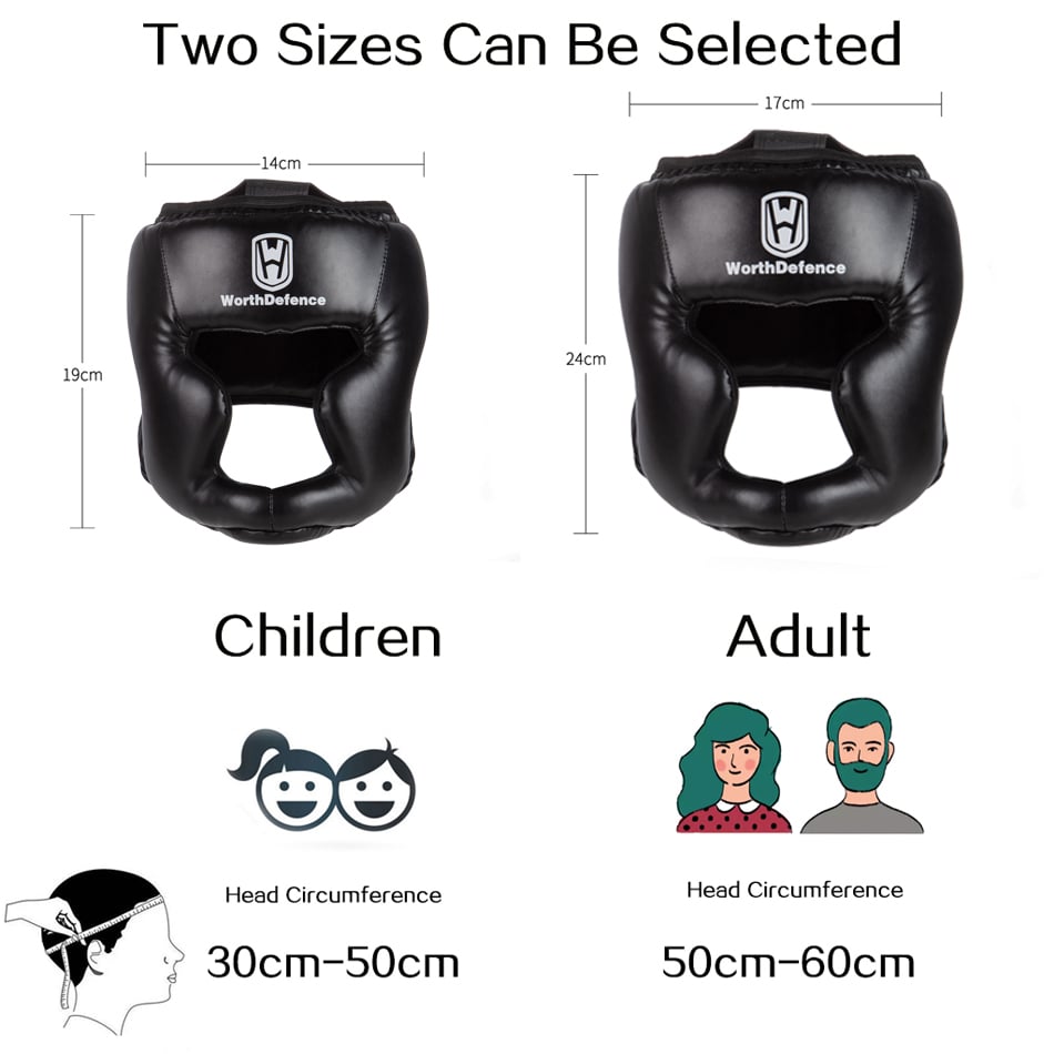 WOSWEIR Kick Boxing Helmet PU Karate Muay Thai Guantes De Boxeo Free Fight MMA Sanda Men and women