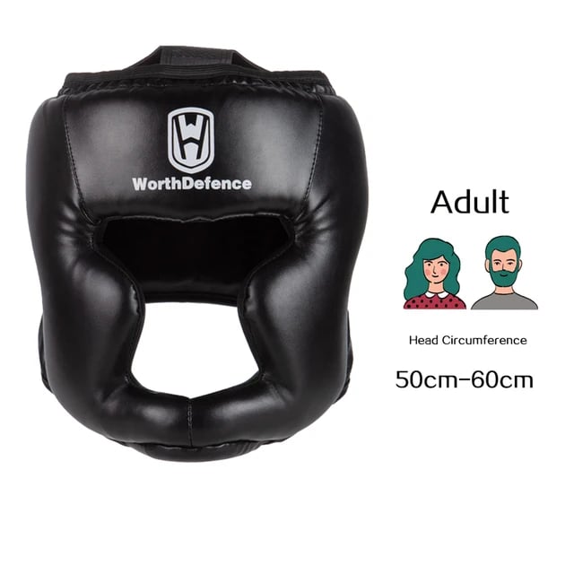 WOSWEIR Kick Boxing Helmet PU Karate Muay Thai Guantes De Boxeo Free Fight MMA Sanda Men and women