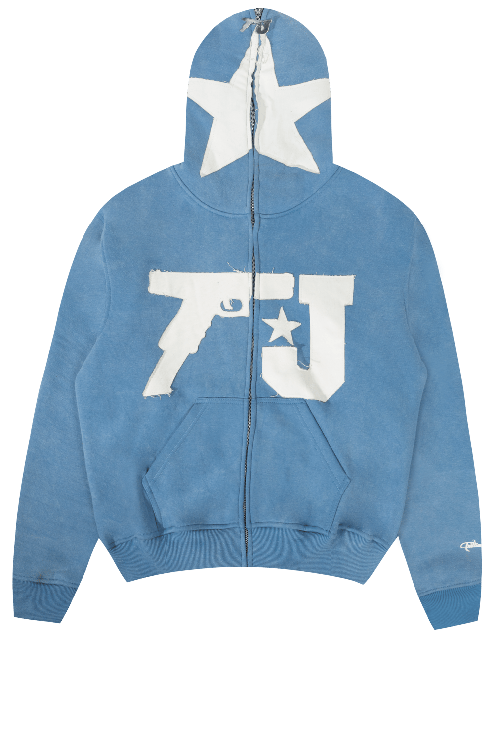TJ LOGO BLUE FULL ZIP UP HOODIE