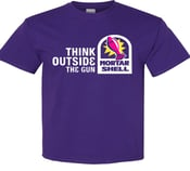 Image of Mortar Shell Think Outside The Gun T-Shirt - Purple Tee [PRE-ORDER]