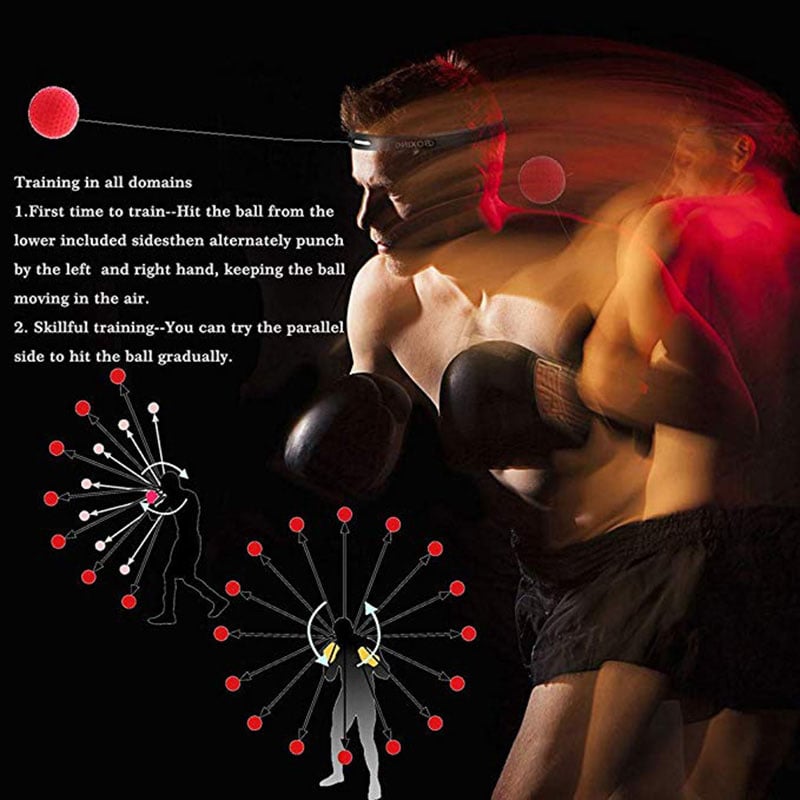 Boxing Reflex Speed Punch Ball MMA Sanda Boxer Raising Reaction Force Hand Eye Training Set Stress