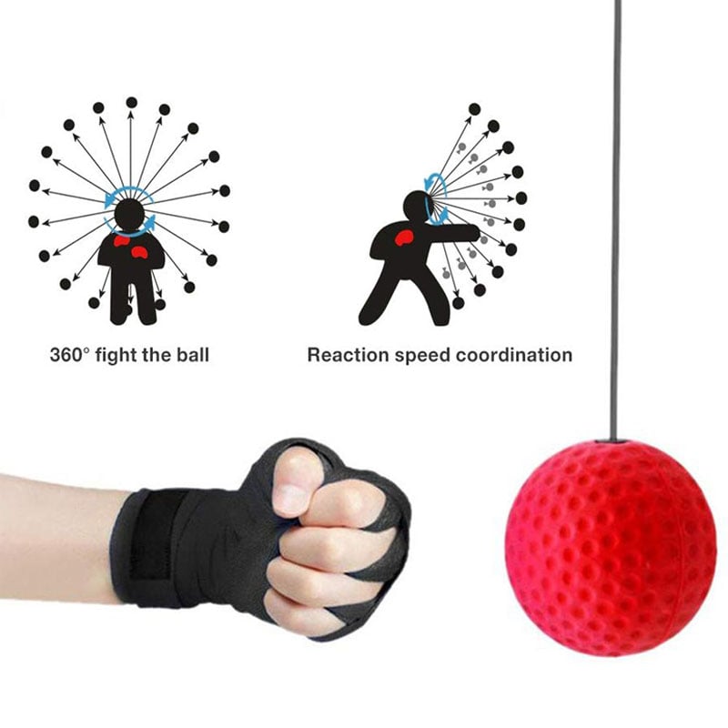 Boxing Reflex Speed Punch Ball MMA Sanda Boxer Raising Reaction Force Hand Eye Training Set Stress