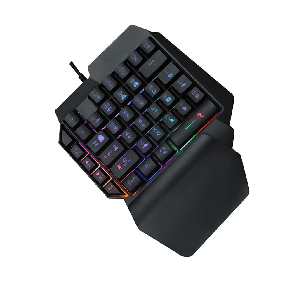 39 Key Mechanical Keyboard Gaming, RGB USB Wired Mouse Gamer Keypad Backlight Game Controller