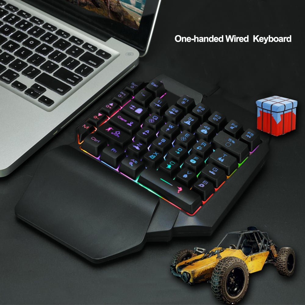 39 Key Mechanical Keyboard Gaming, RGB USB Wired Mouse Gamer Keypad Backlight Game Controller
