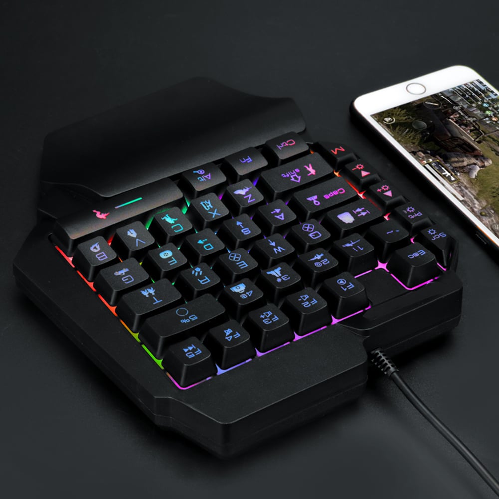 39 Key Mechanical Keyboard Gaming, RGB USB Wired Mouse Gamer Keypad Backlight Game Controller
