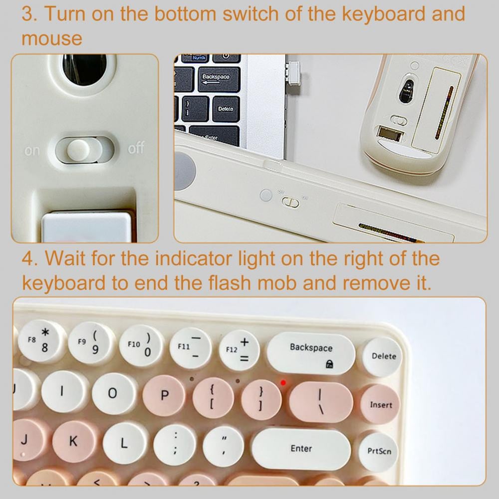  Set Great Keyboard 3 Gear DPI Office Keyboard Rechargeable 2.4GHz Mini Cute Gaming Keypad Mouse