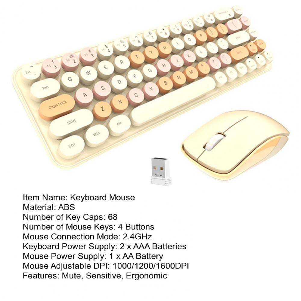  Set Great Keyboard 3 Gear DPI Office Keyboard Rechargeable 2.4GHz Mini Cute Gaming Keypad Mouse