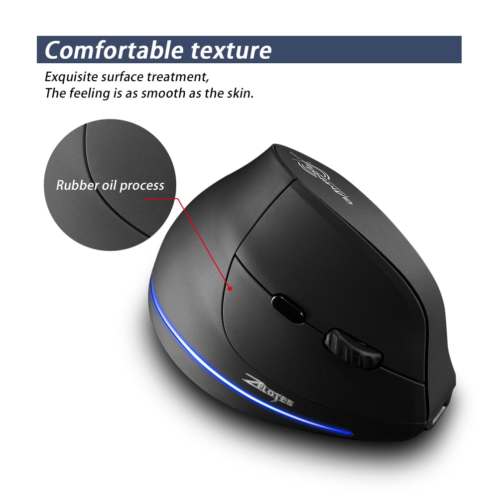 ZELOTES F-35B Wireless Gaming Mouse 2.4G+BT3.0+BT5.0 Three-mode Ergonomic Vertical Mouse 3-gear