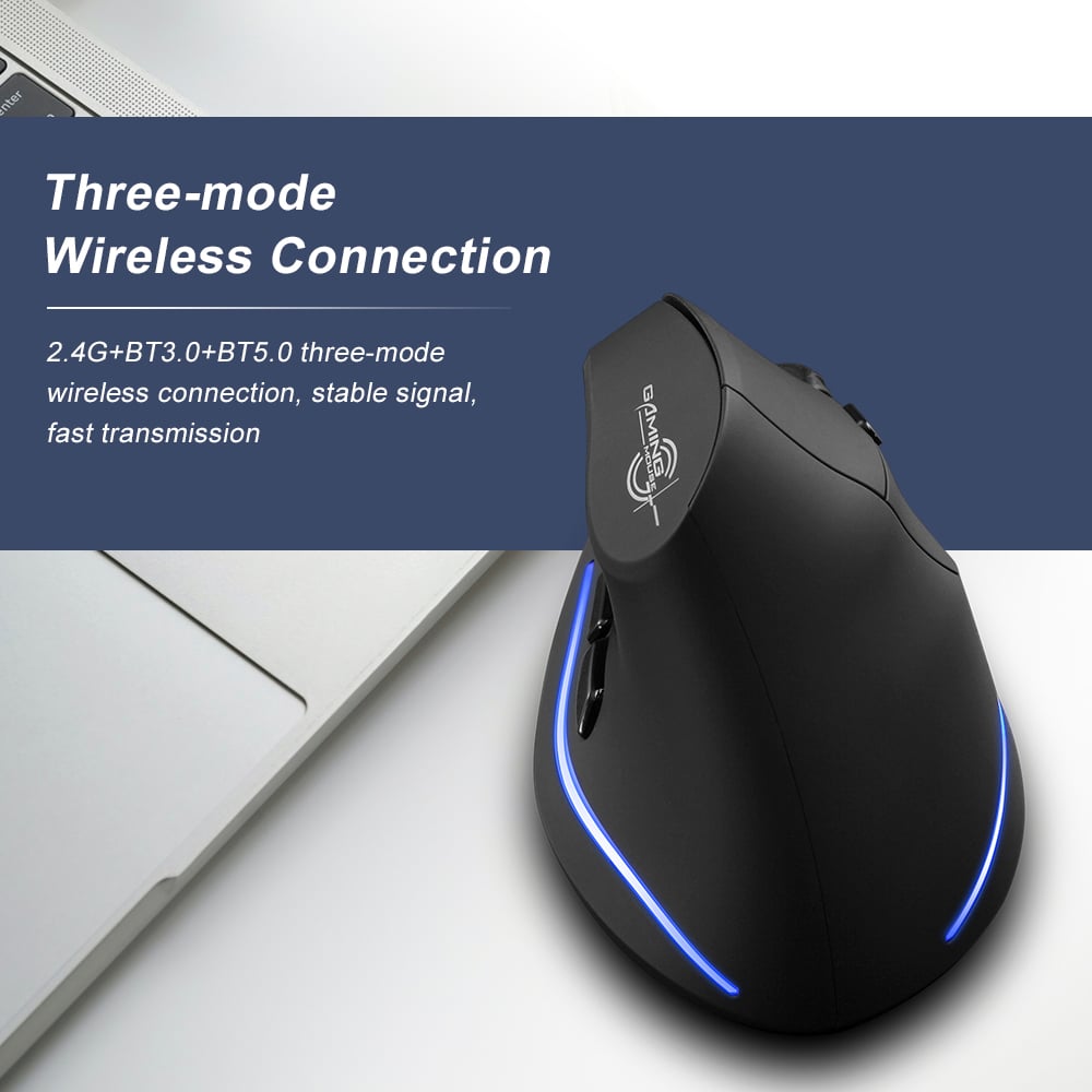 ZELOTES F-35B Wireless Gaming Mouse 2.4G+BT3.0+BT5.0 Three-mode Ergonomic Vertical Mouse 3-gear