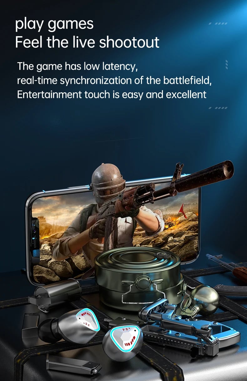 M45 TWS Wireless Bluetooth Headset Stereo Earbuds HiFi Sound Headset Gamer In-Ear Digital Display