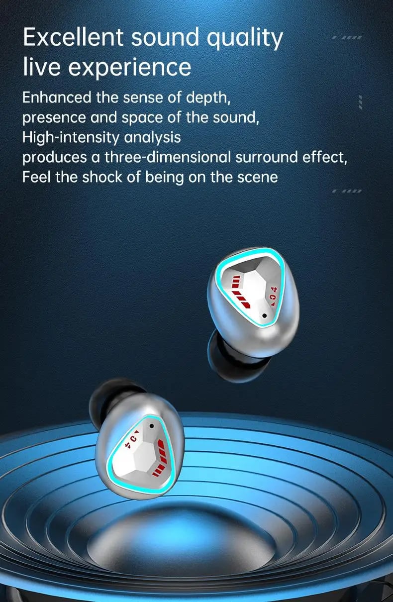 M45 TWS Wireless Bluetooth Headset Stereo Earbuds HiFi Sound Headset Gamer In-Ear Digital Display