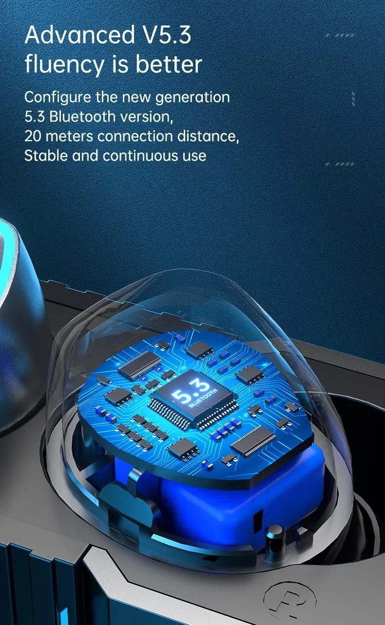 M45 TWS Wireless Bluetooth Headset Stereo Earbuds HiFi Sound Headset Gamer In-Ear Digital Display
