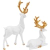 2 Pcs Gold Table Decorations Origami Elk Ornaments Modern Accents Desk Christmas Reindeer Indoor