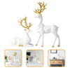 2 Pcs Gold Table Decorations Origami Elk Ornaments Modern Accents Desk Christmas Reindeer Indoor