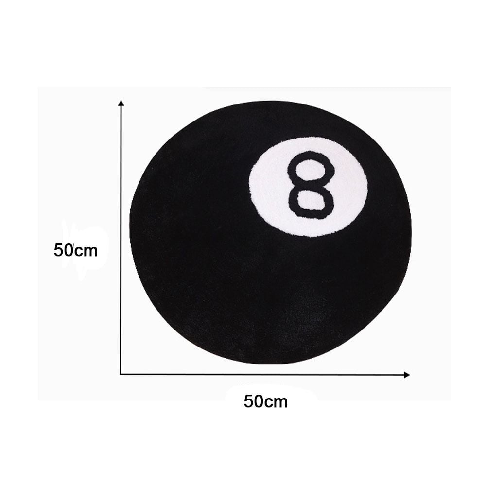 Creative 8 Ball Rug Indoor Home Decoration Spooky Halloween Gifts 8 Ball Accent Round Tufting