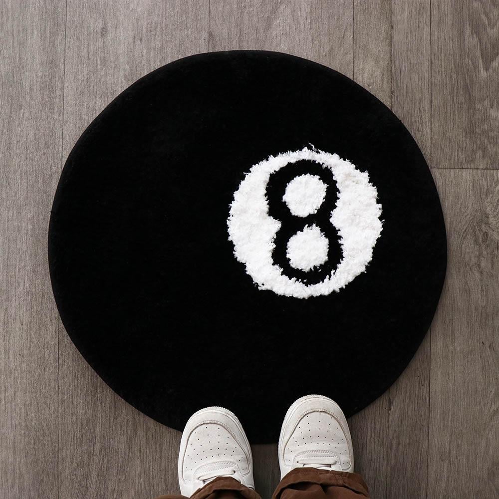 Creative 8 Ball Rug Indoor Home Decoration Spooky Halloween Gifts 8 Ball Accent Round Tufting