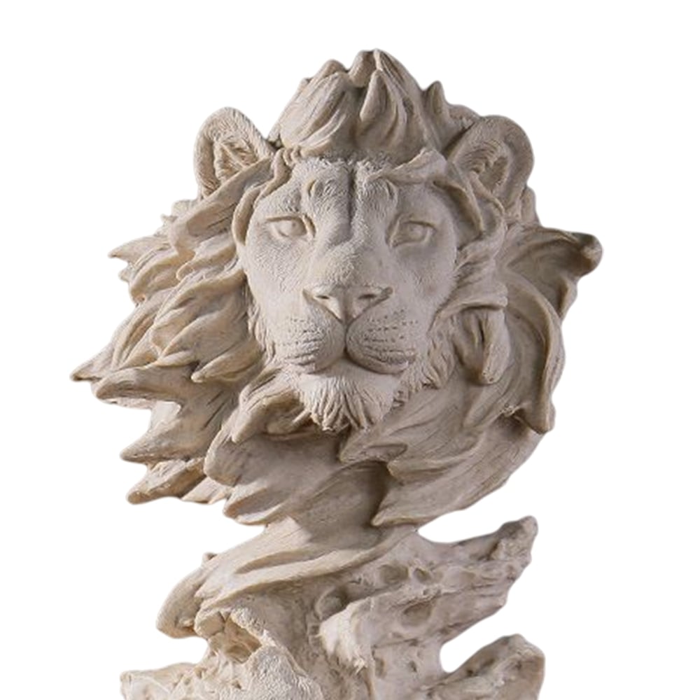 Lion Head Desktop Ornament Art Crafts Vintage Statue Sculptures Home Decor Accents Easy To Clean