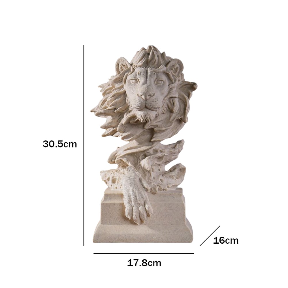 Lion Head Desktop Ornament Art Crafts Vintage Statue Sculptures Home Decor Accents Easy To Clean