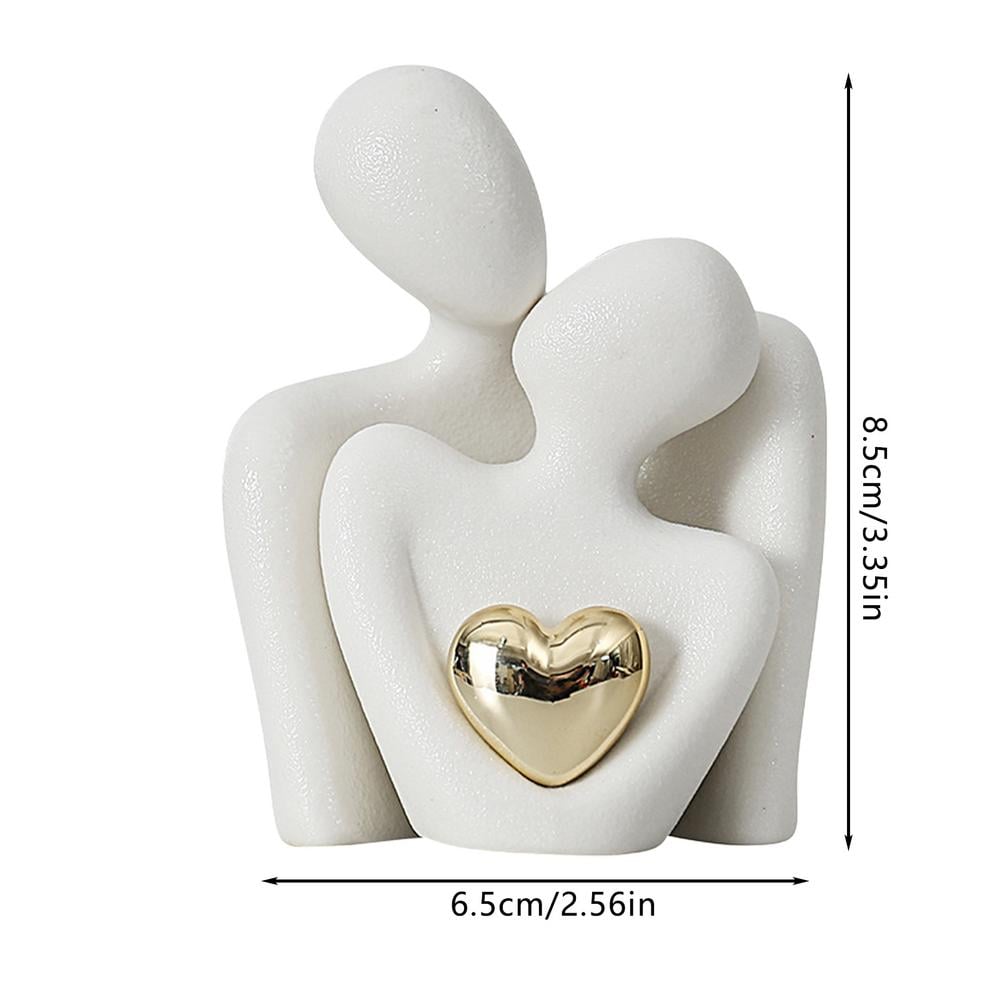 Couple Hugging Figurine Ceramic Couple Statue Abstract Modern Sculpture Love Figurines Art Craft