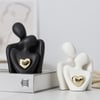 Couple Hugging Figurine Ceramic Couple Statue Abstract Modern Sculpture Love Figurines Art Craft