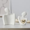 Couple Hugging Figurine Ceramic Couple Statue Abstract Modern Sculpture Love Figurines Art Craft