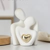 Couple Hugging Figurine Ceramic Couple Statue Abstract Modern Sculpture Love Figurines Art Craft