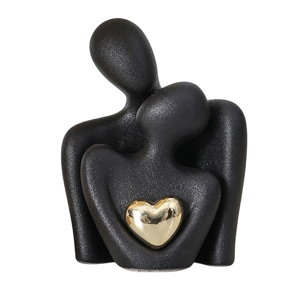 Couple Hugging Figurine Ceramic Couple Statue Abstract Modern Sculpture Love Figurines Art Craft