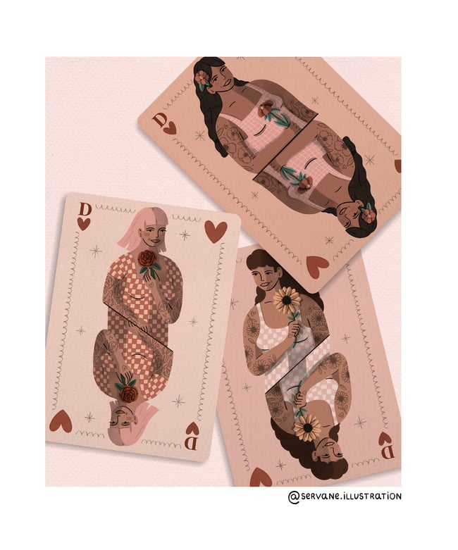 " Dames de coeur " (Trois au choix)