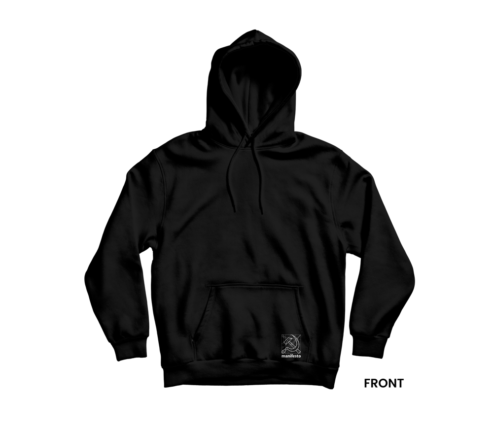 SOCIALISM BY DESIGN HOODIE, BLACK/WHITE