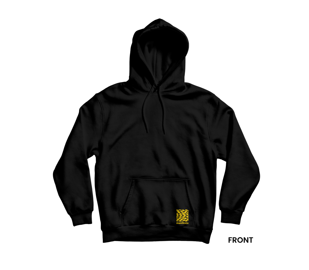 BITE BACK HOODIE, BLACK/YELLOW
