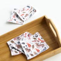 Image 1 of X5 square reusable wipes - british wildlife 