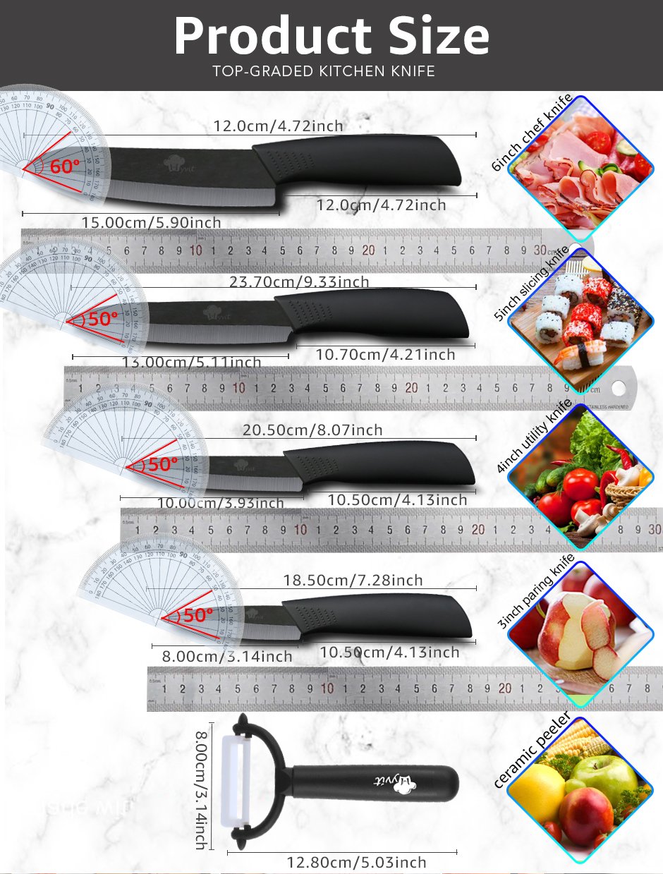 Ceramic Knives Kitchen knives Set 3 4 5 6 inch Chef knife Cook Set Chef Utility Slicer