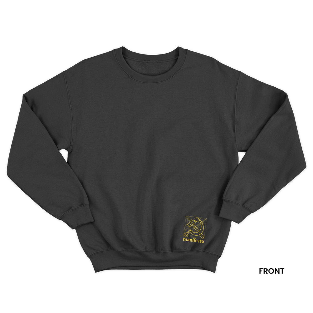 SOCIALISM BY DESIGN SWEATSHIRT, BLACK/YELLOW