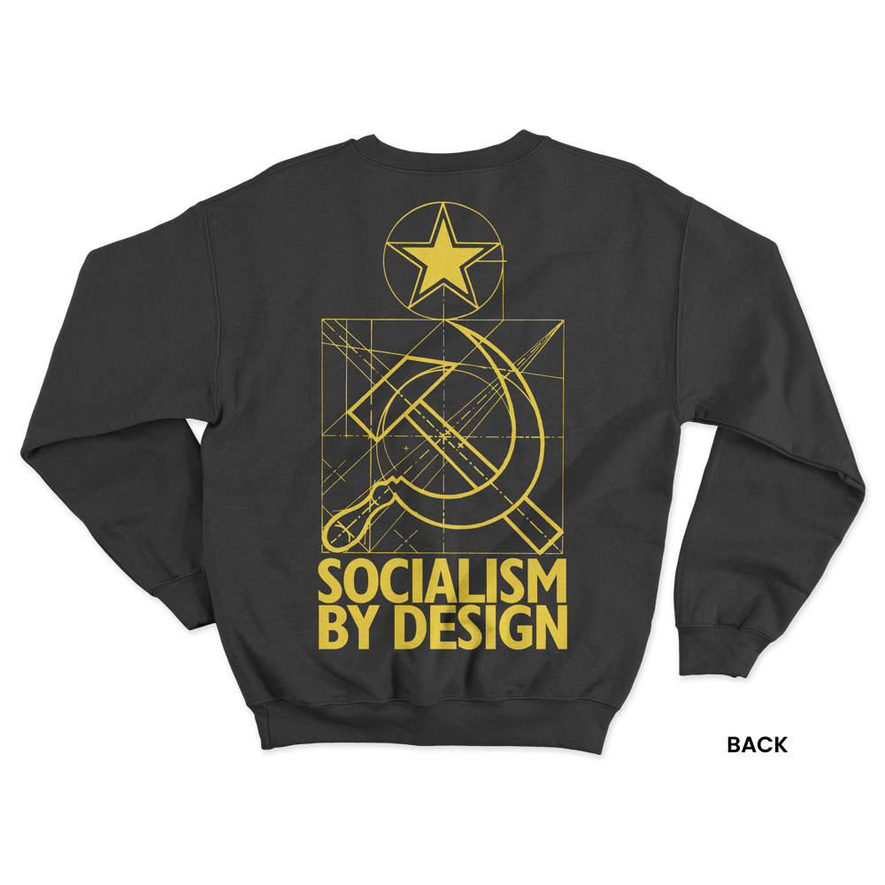 SOCIALISM BY DESIGN SWEATSHIRT, BLACK/YELLOW