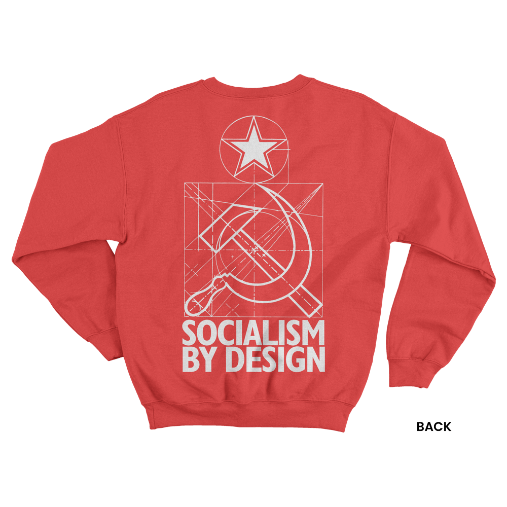 SOCIALISM BY DESIGN SWEATSHIRT, RED/WHITE