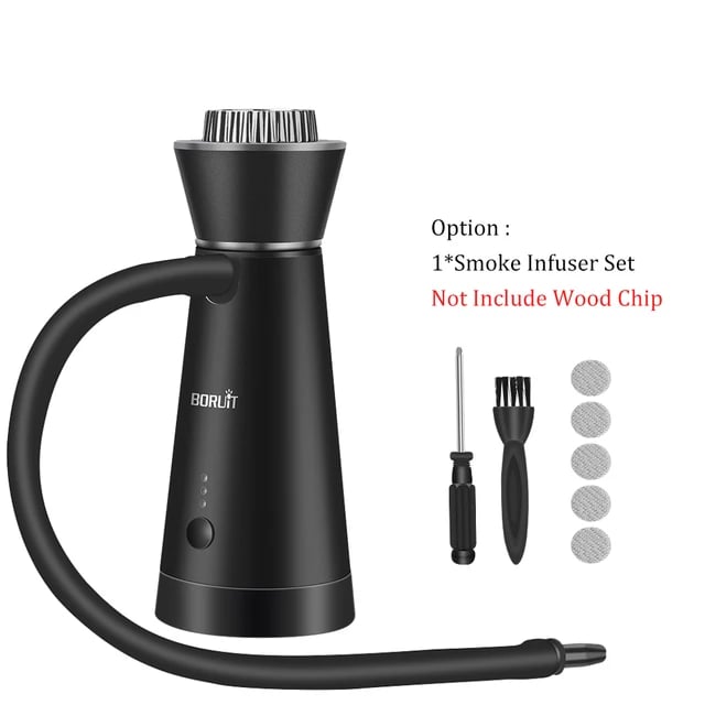 BORUIT SK301B Smoker Infuser Portable Molecular Cuisine Smoking Gun Added Flavor for Meat BBQ