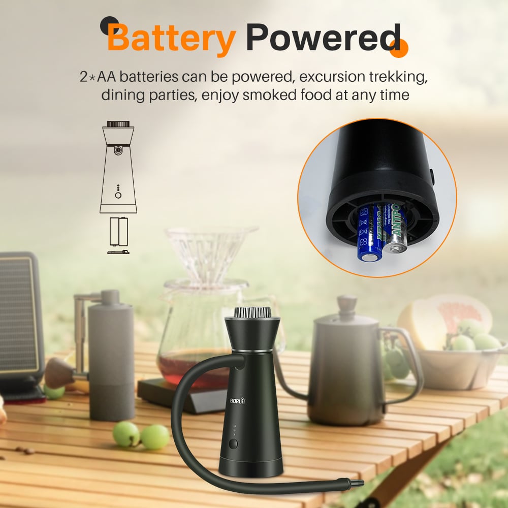 BORUIT SK301B Smoker Infuser Portable Molecular Cuisine Smoking Gun Added Flavor for Meat BBQ