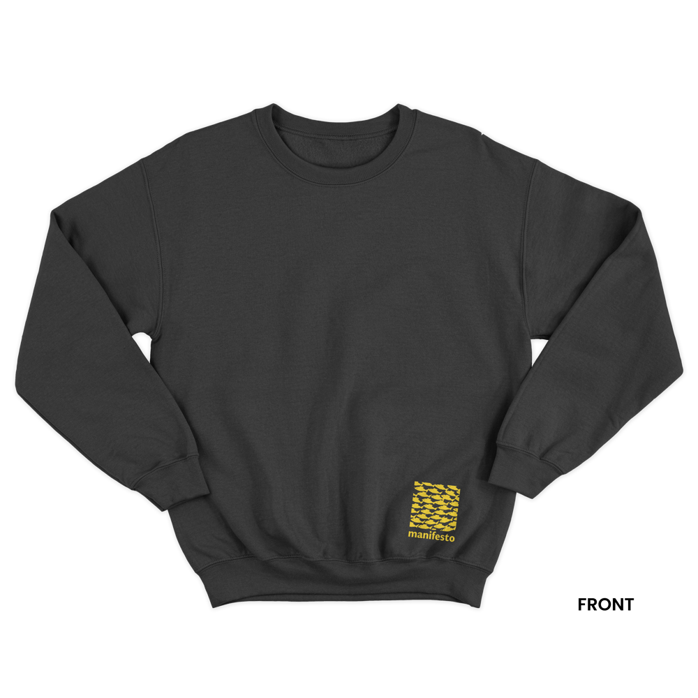 BITE BACK SWEATSHIRT, BLACK/YELLOW