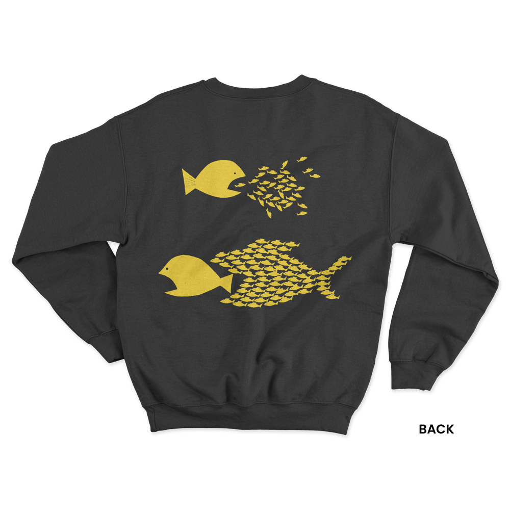 BITE BACK SWEATSHIRT, BLACK/YELLOW