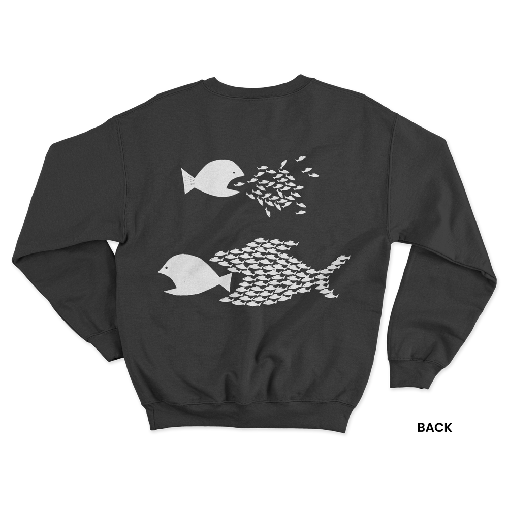 BITE BACK SWEATSHIRT, BLACK/WHITE